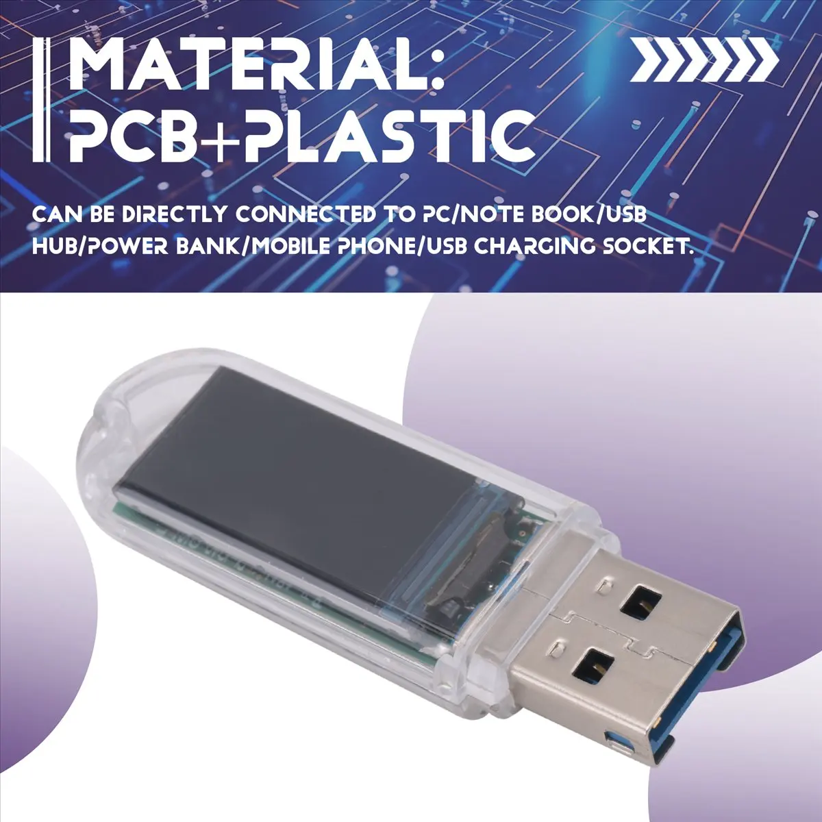 Фото (AD11) Мини-USB-майнер V2 74KH/S для криптовалюты BTC, соло-майнер для лотереи, с дисплеем №1