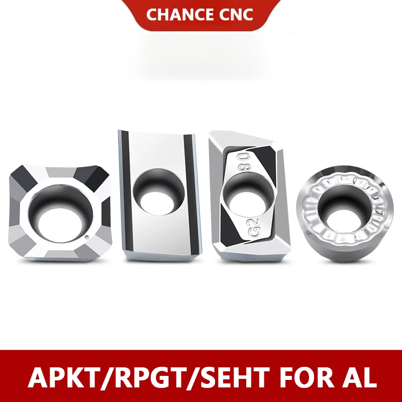 

10PCS Alunminum Insert APKT113504 APKT160404 RCGT1003 RPGT10T3 SEHT1204 Carbide End Milling Tool CNC Milling Insert turning tool