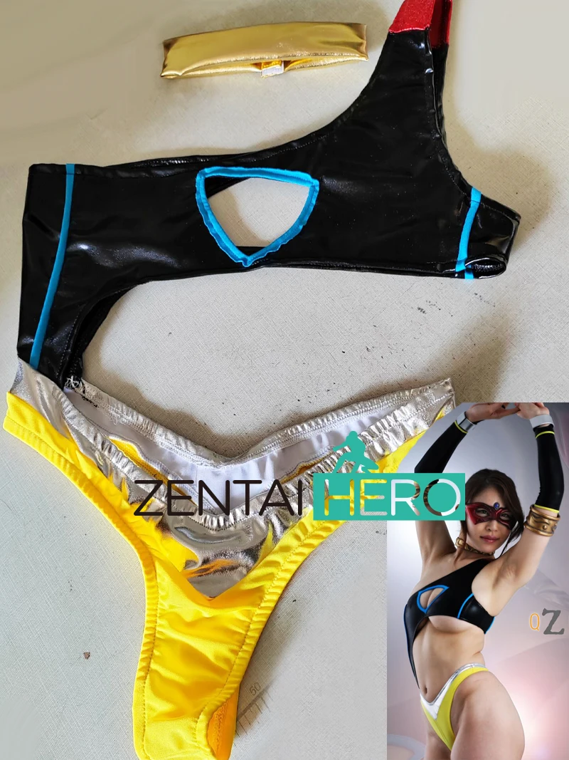 Супергероин женский Фетти сексуальный красный/зеленый Женский Герой Zentai костюм