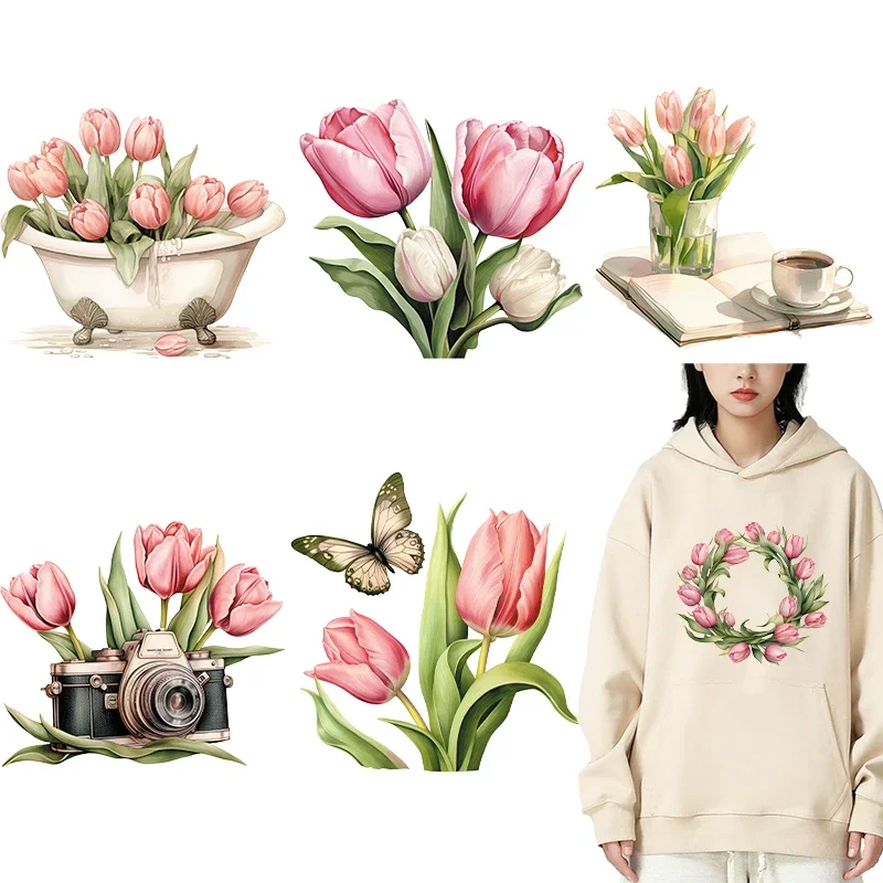 Термонаклейка DTF с принтом тюльпан