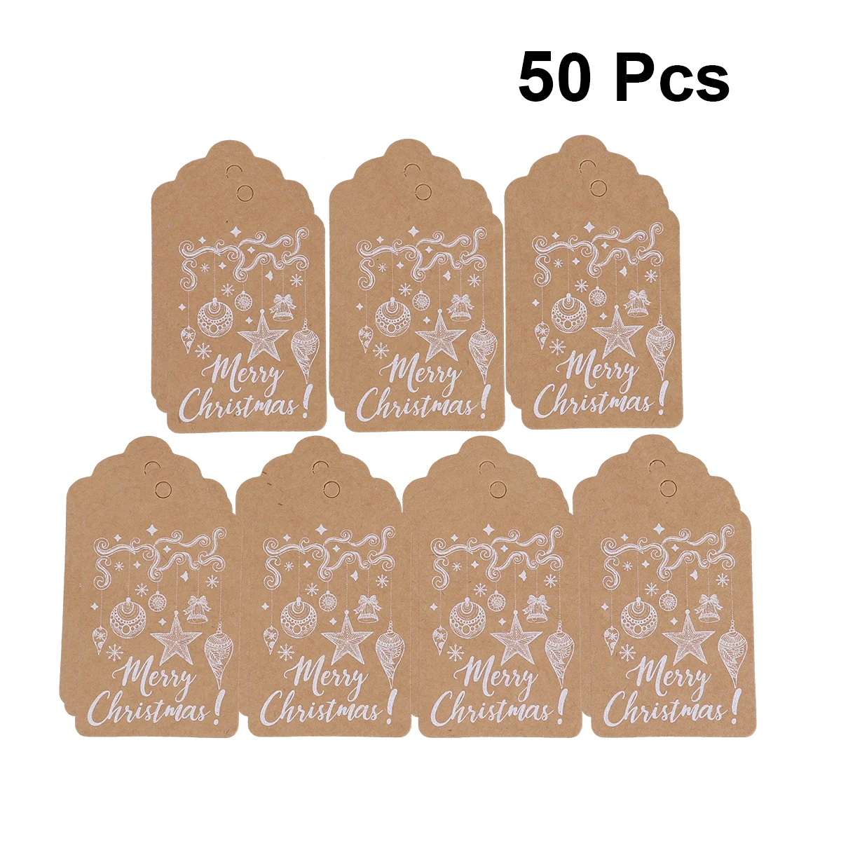 

50pcs Kraft Paper Christmas Kraft Paper Tag Gift for Restaurant
