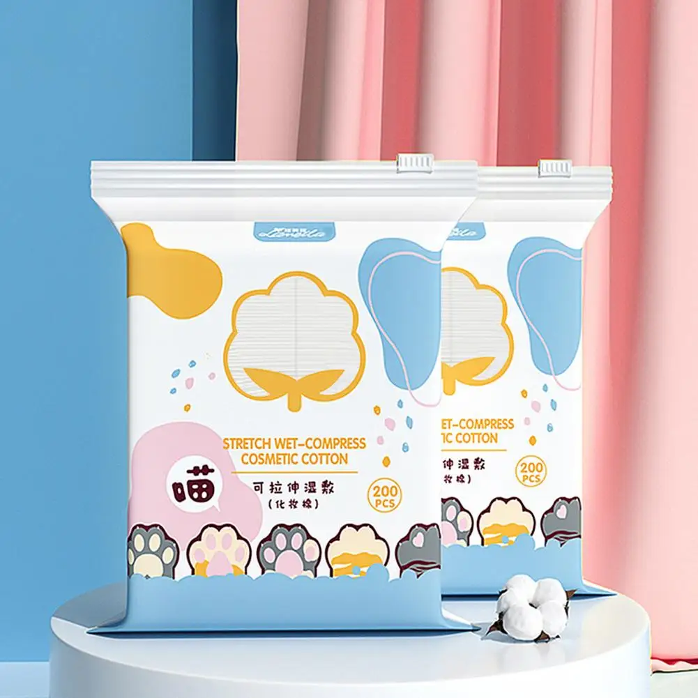 

Mini 200Pcs Functional Facial Clean Cosmetic Pads Makeup Remover Gentle Stretchable Cotton Pad Soft for Women