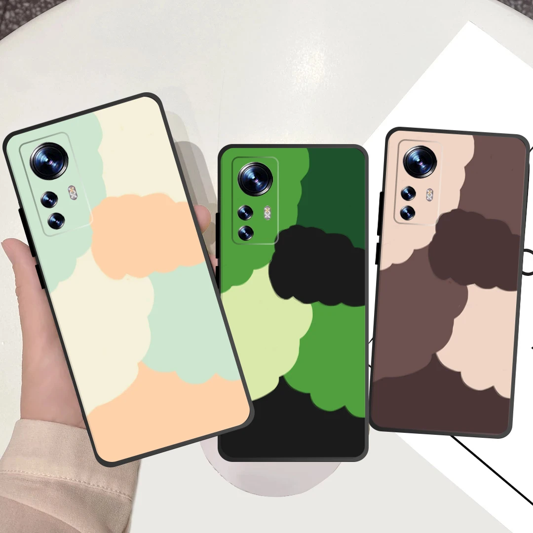 

Doodle mosaic Xiaomi Redmi Note 10 Pro Max Phone Case Note 10S 10T 5G Texture Camera Protection Soft Back Cover Note 9 9AT 9S 9i