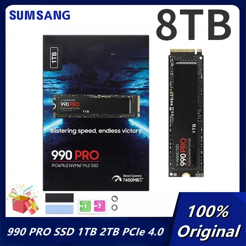 

Original 990 Pro SSD 1TB 2TB Internal Solid State Disk PCIe 4.0 M.2 SSD NVMe 2.0 Hard Drive MLC PC For PS5 Desktop Computer