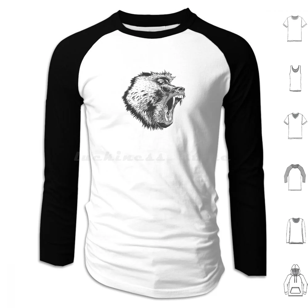 Толстовка Baboon хлопковая с длинным рукавом агрессивная естественная матовая