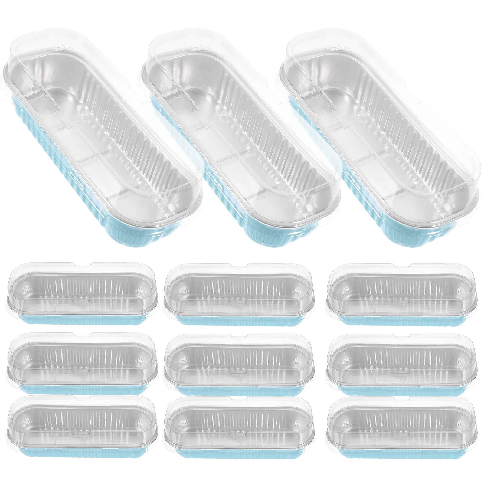 

25 Pcs Barbecue Baking Mold Container Lid Mini Loaf Pans Plastic Small Aluminum