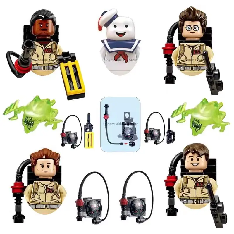 Ghostbuster Action Figure Set Building Block Mini Doll Ghost Buster Film Set Dr. Peter Venkman Raymond Stantz Bricks Kids Toys