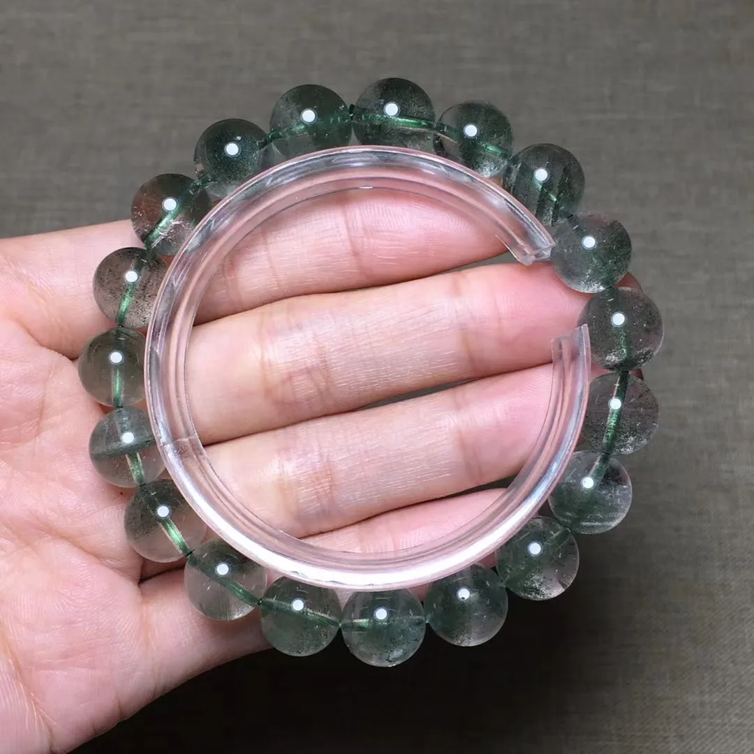 

10mm Natural Green Phantom Quartz Bracelet For Women Lady Men Gift Wealth Crystal Stone Beads Reiki Gemstone Strands Jewelry