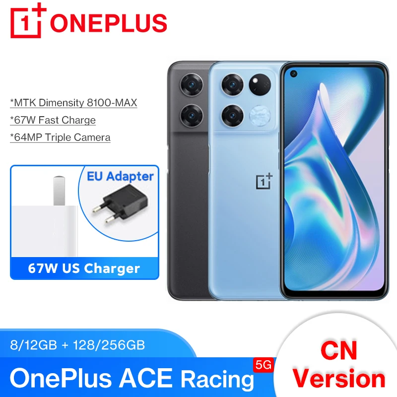 Новый смартфон OnePlus Ace Racing Edition 5G MTK Dimensity 8100-MAX 5000 мАч 67 Вт быстрая зарядка камера 64