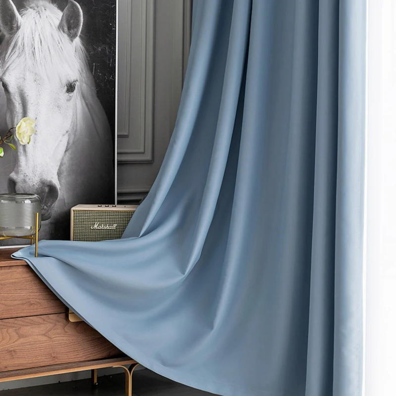 

Full Blackout Curtains for Living Room Modern Minimalist Bedroom Heat Insulation Sunscreen Hook Type Sunshade Cloth New Ycy