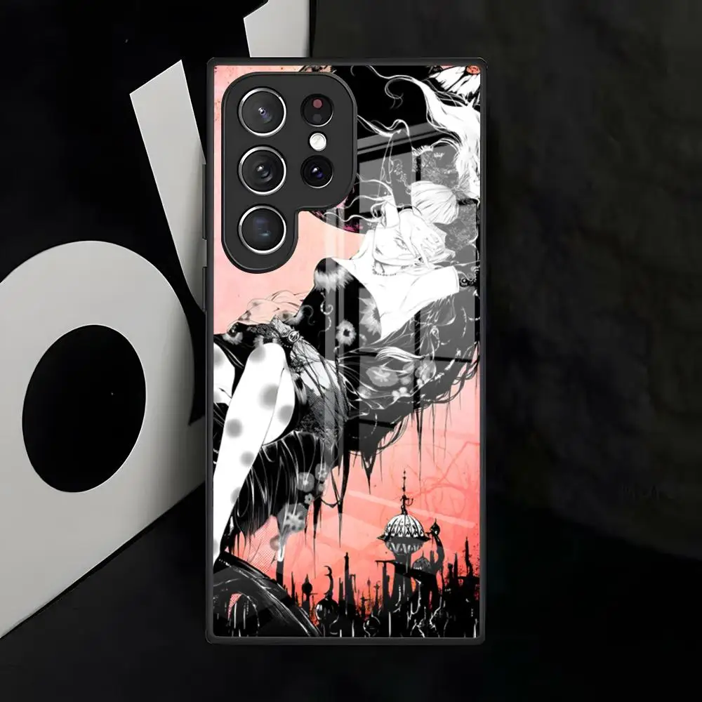 Чехол для телефона Yoshitaka Amano для Samsung S26 S25 S24 FE S23 S22 S21 Plus S20 Ultra Note20Ultra, черный стеклянный чехол (art.: 3920d912e674c) - 3920d912e674c