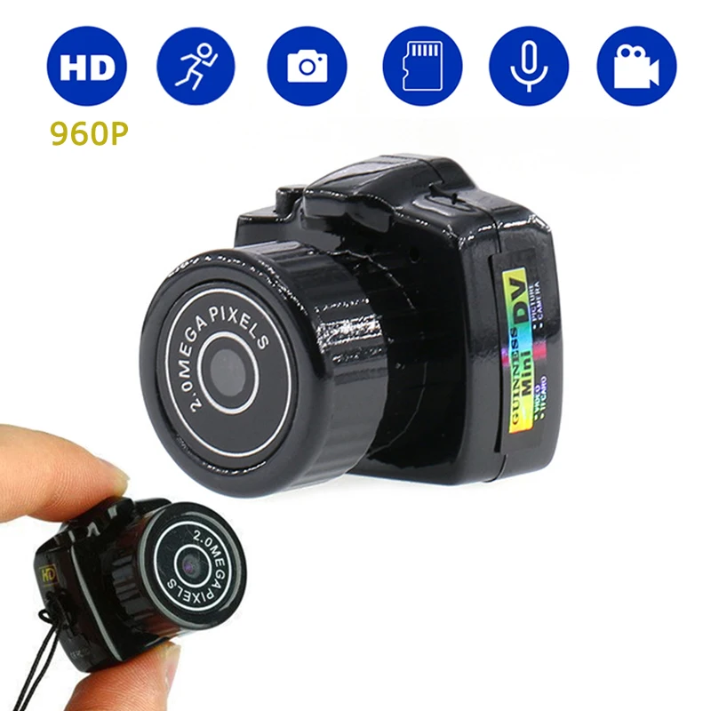 

Tiny Mini Camera HD Video Audio Recorder Webcam Y2000 Camcorder Small DV DVR Security Secret Nanny Car Sport Micro Cam with Mic