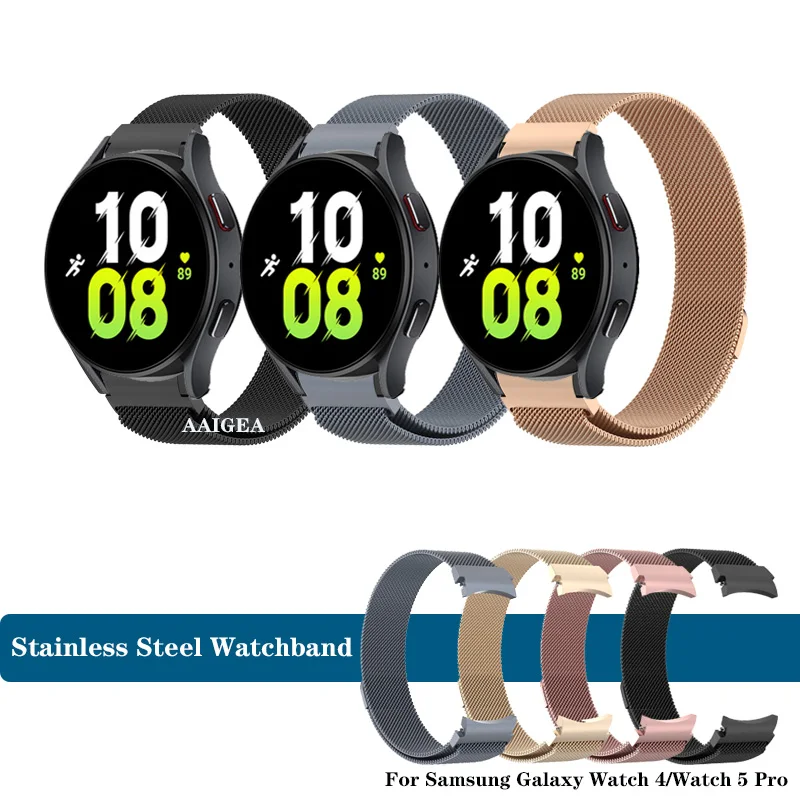 

Металлическая Магнитная Петля из нержавеющей стали для Samsung Galaxy Watch 5/4 40 мм 44 мм/Watch5 Pro 45 мм/Watch4 Classic