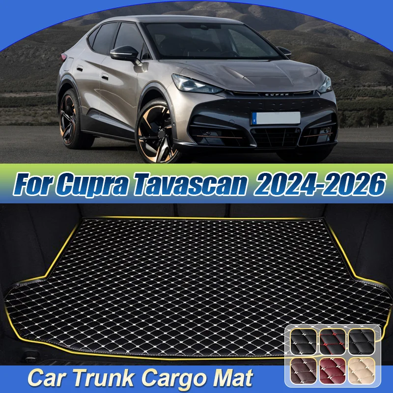 Фото Для Cupra Tavascan 2025 Volkswagen VW ID. UNYX 2024~2026 Кожаный коврик для багажника, защита от грязи, аксессуары для салона автомобиля №1
