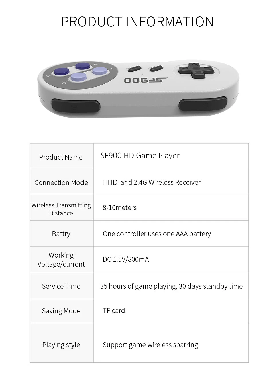 Game Stick Игровая консоль для видеоигр SF900 Встроенная 926 классических игр
