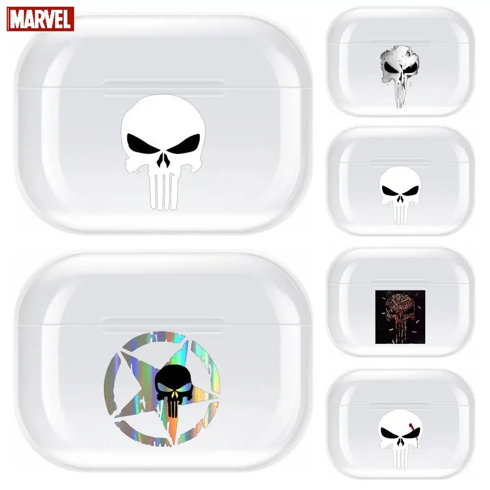 

Marvel Punisherfor Apple AirPods 1 2 Case for AirPods Pro Case Headphone Case Bluetooth Earphones Case Transparent shell