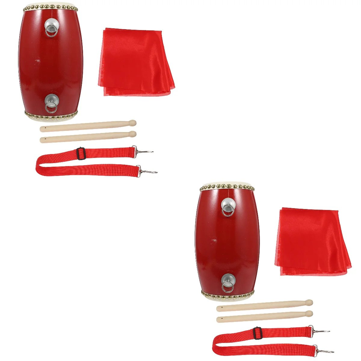 

2 Sets Traditional Chinese Simple Waist Drum Percussion Instrument