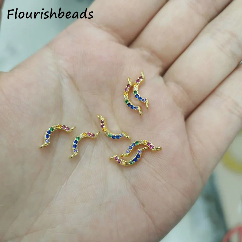 

Fashion Design Nickel Free Anti Fading 18K Gold Plated Colorful Rainbow CZ Pave Cute Small Metal Charms for Jewelry Making 20pc
