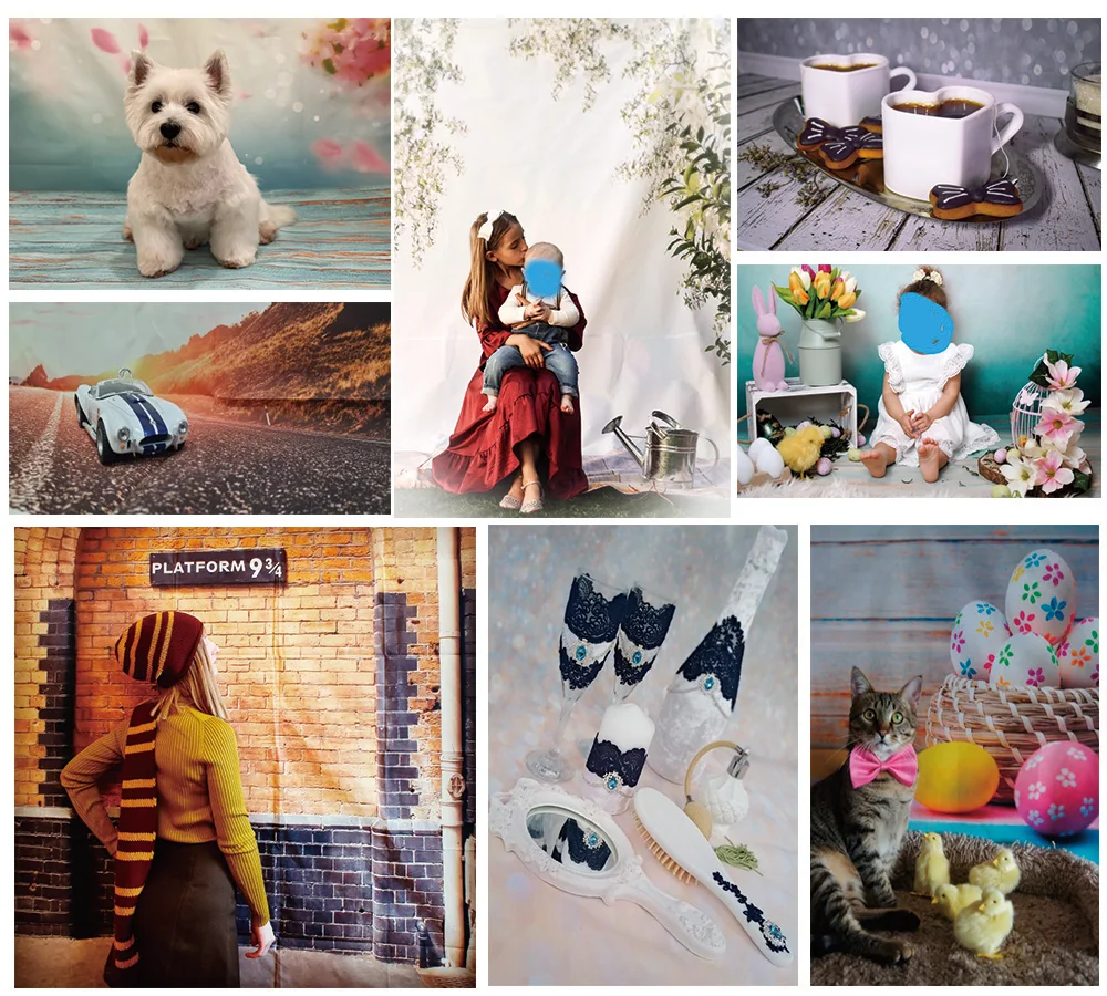 Nitree Easter Scene For Photo Studio Background Celebrations Green Spring Eggs Rabbits Photography Backdrops Props FR-02