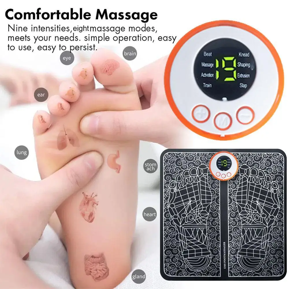 

Foot Massager Mat Muscle Stimulator Electric TENS Feet Massager Pad Foldable Massage Mat Fisioterapia Terapia Fisica Salud