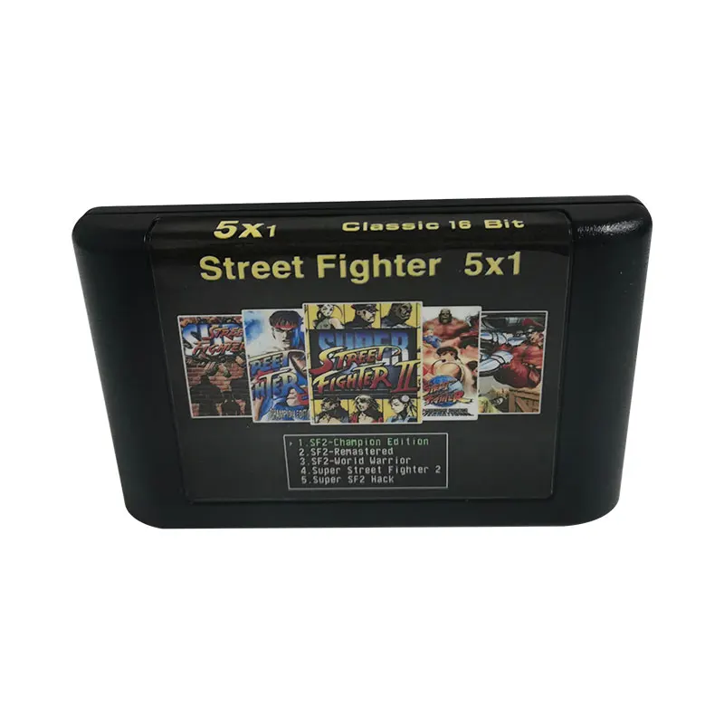 

16 BIT MD Game Card For Sega Mega Drive For Sega Genesis and for original console Street Fighter 5IN1