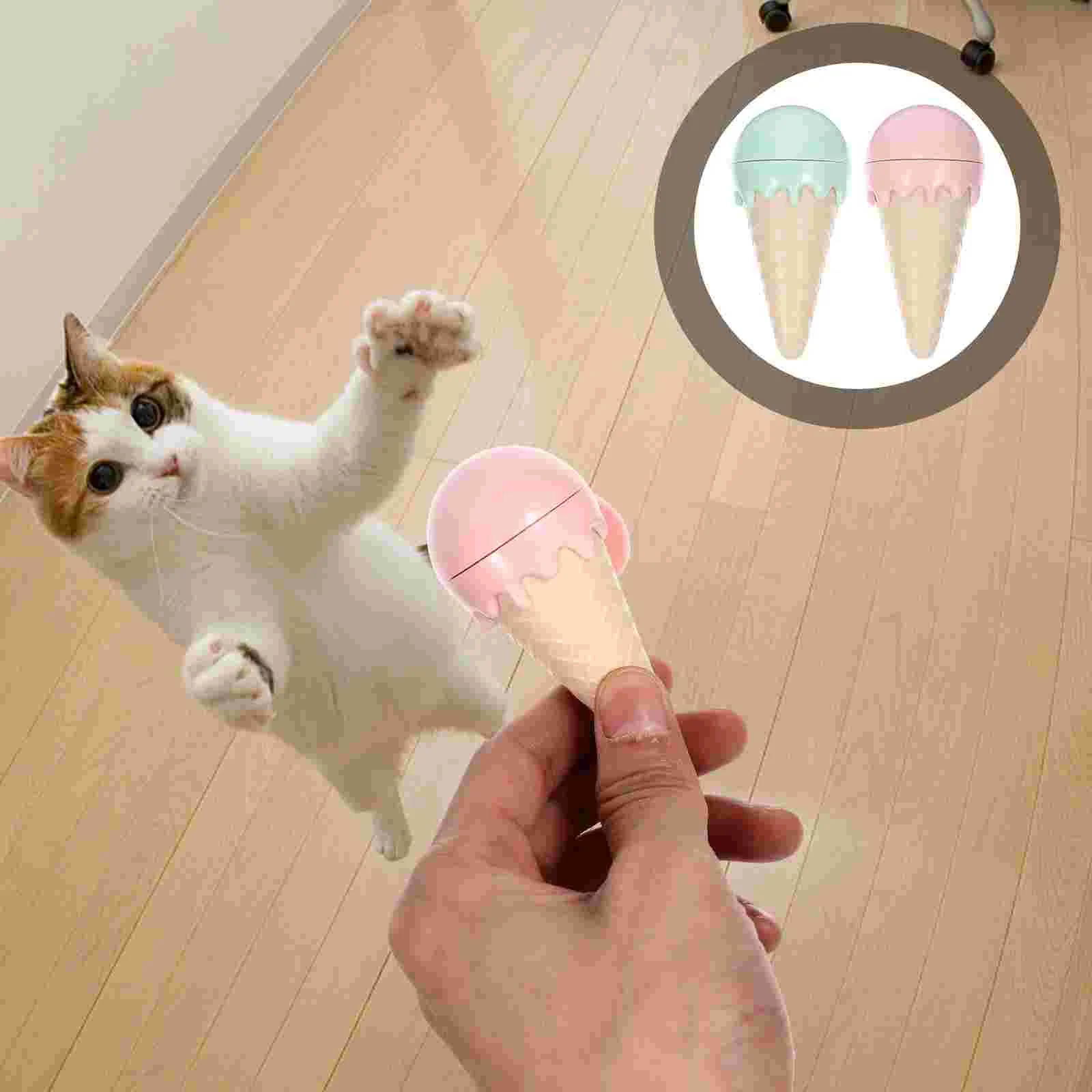 

2 Pcs Catnip Toy Interactive Teething Toys Kittens Ice Cream Shaped Supplies Lovely Playthings Pet Accessories