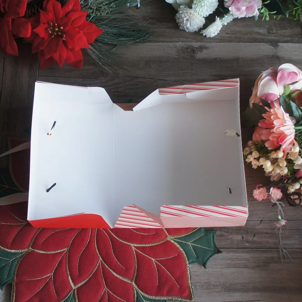 Рождественский красный чемодан с Санта-Клаусом 10 шт. бумажная коробка ручкой