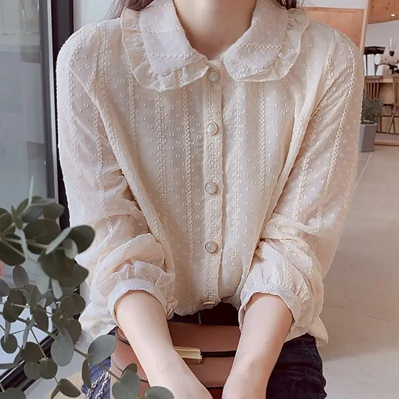 

2022 Spring Autumn Fashion Clothes OL Women Long Sleeve Chiffon Shirt Slim Blouse Office Ladies Formal Tops Blusas Mujer C7