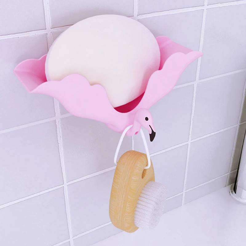 

Подставка для мыла с фламинго, стойка без следов для хранения мыла, сухая чистка, поднос для защиты душа, инструменты для ванной комнаты
