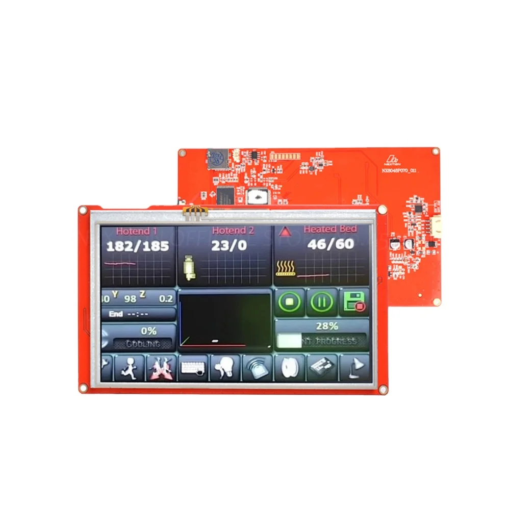Фото NEXTION NX8048P070-011R 7,0-дюймовый интеллектуальный сенсорный ЖК-дисплей HMI, многофункциональный HMI-модуль с резистивным экраном без корпуса L114 №1