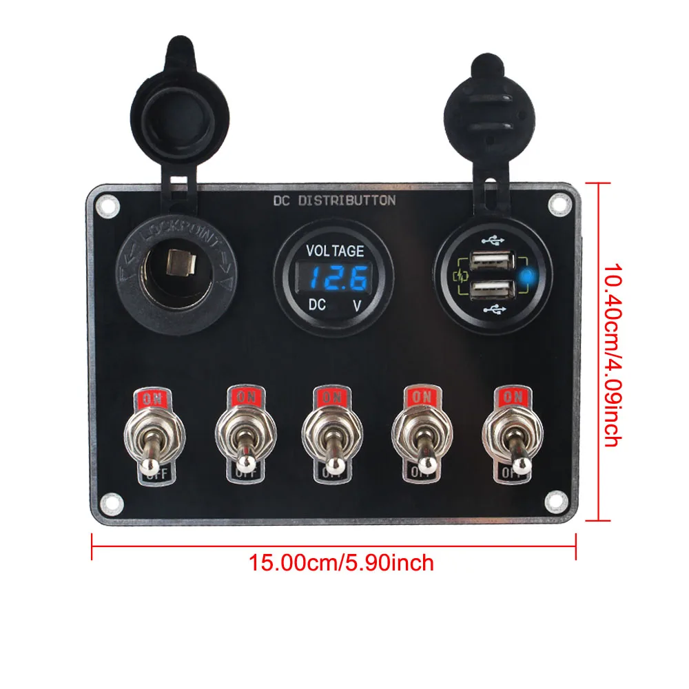 12-24 в прикуриватель вольтметр Usb QC3.0 быстрое зарядное устройство ВКЛ./ВЫКЛ.