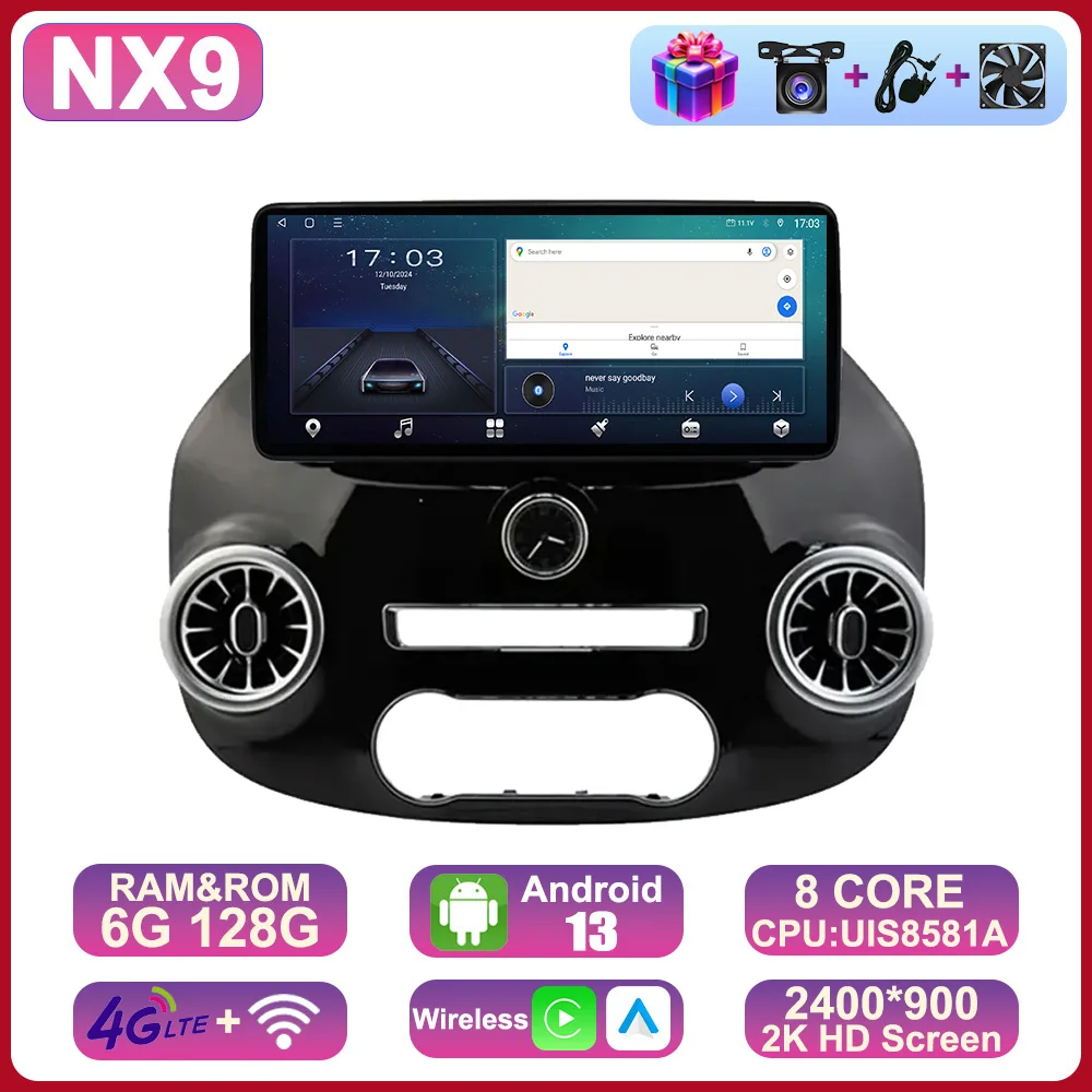 Автомобильный радиоприемник 2K HD Sscreen Android 13 для Mercedes Benz Vito W447 2014-2022 интеллектуальная система Carplay, авторадио, мультимедийный плеер