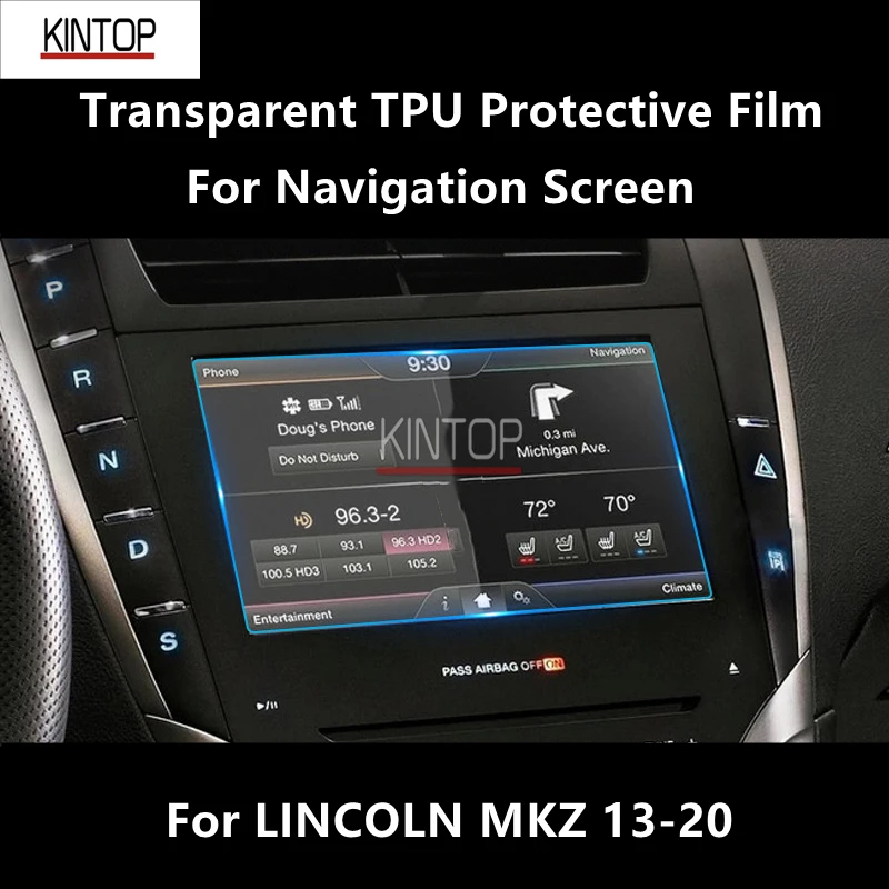 For LINCOLN MKZ 13-20 Navigation Screen Transparent PET Protective Film Anti-scratch Repair Accessories Refit