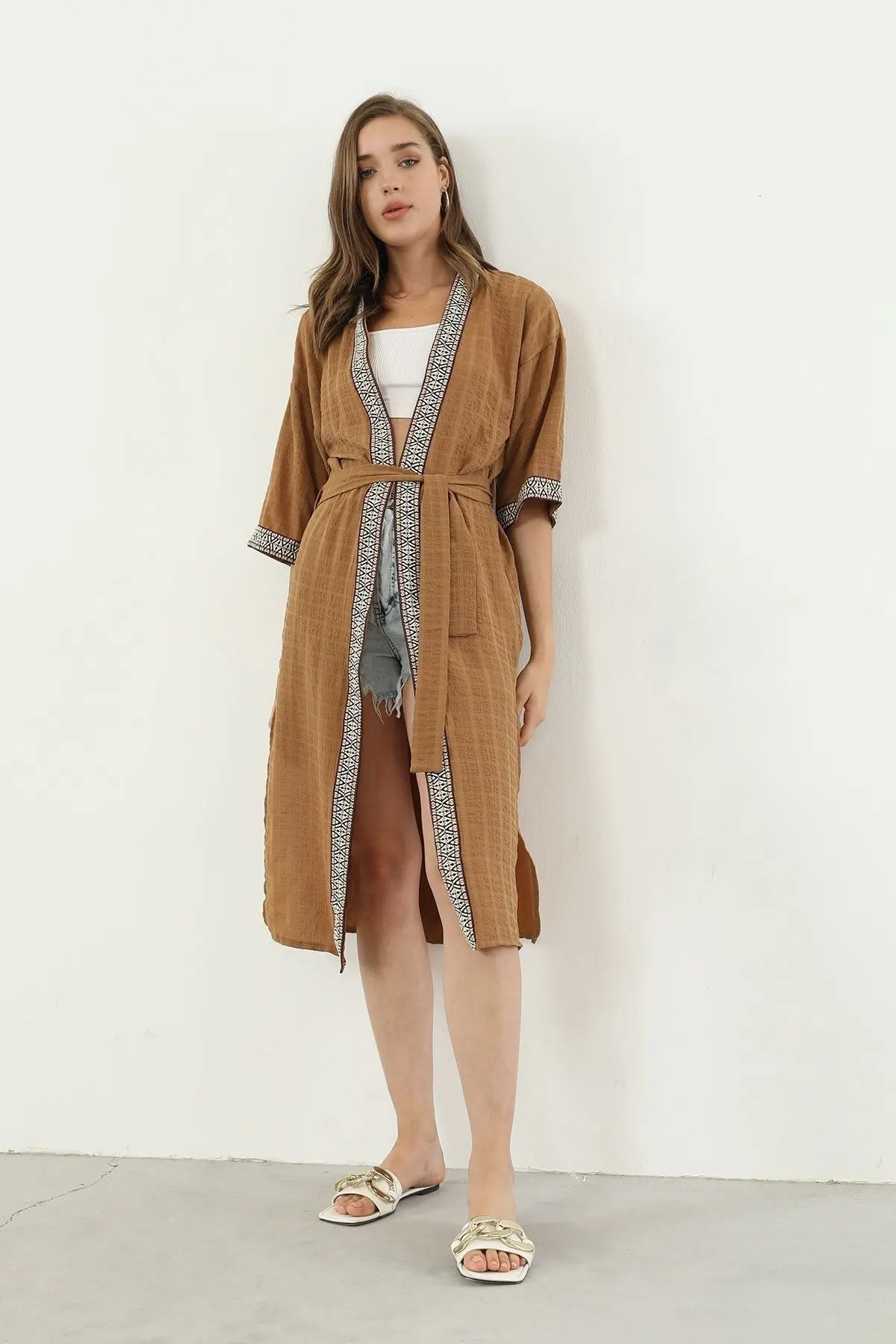 

Women's Kimono Belted Kimono Fashion Quality Fabric Robes Caftan Bathrobe Clothes for Ladies Dressing Gown For Women