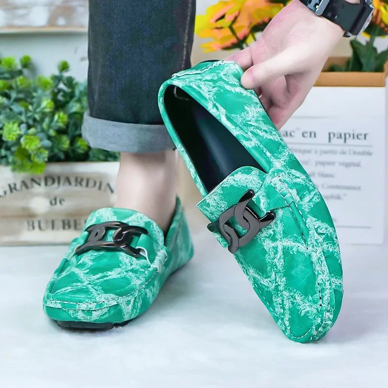 Модные мужские туфли большего размера 38–48 зеленые весенние деловые модельные