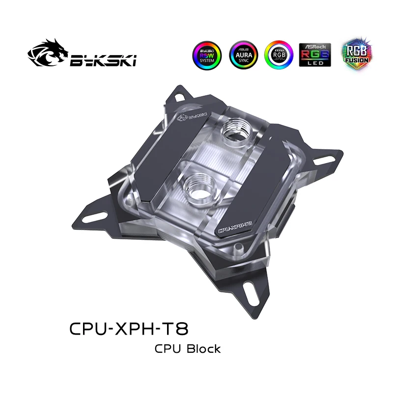 Bykski CPU-XPH-T8 Кулер процессора водяного охлаждения Водяной блок для Intel I7 Lga115x/2011/2066