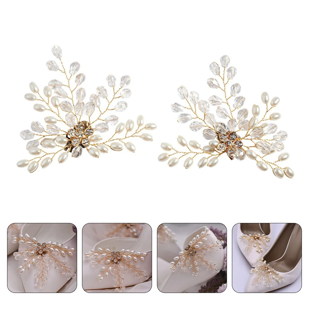 

Shoe Flower Floral Decor Bridal Shoe Buckles Women Shoe Clips Accessories Flower Shoe Clips Crystal Pearl Shoe Decor Bride