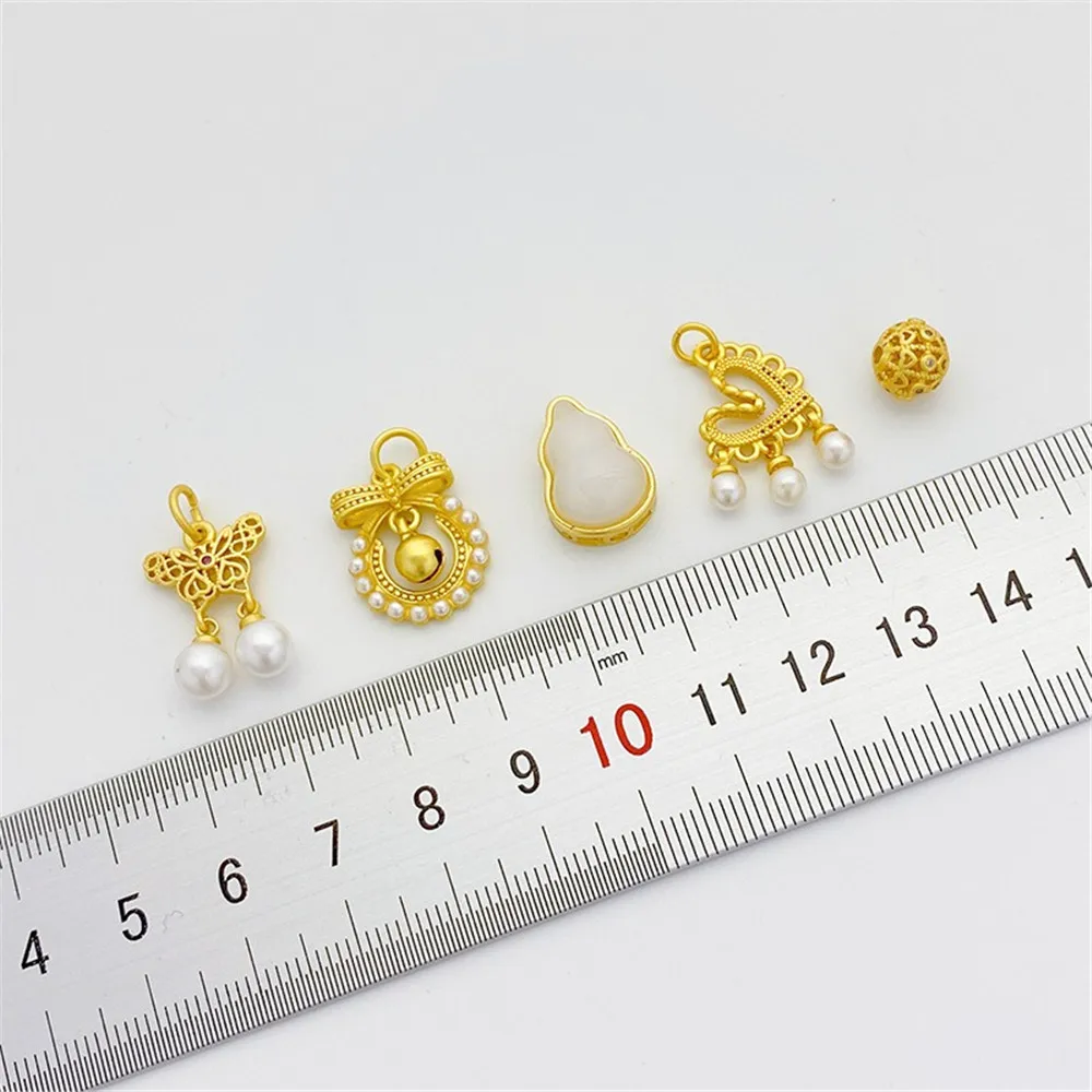 Древний французский золотой бант Beizhu Bell Gourd разделенный бисером браслет ручной