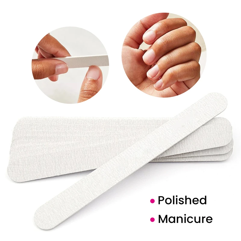 

NCUBE 25/50PCS Professional Nail Files Double Sided Emery Board 100/180 Grit Washable Nail Files, Fingernail Buffering Files