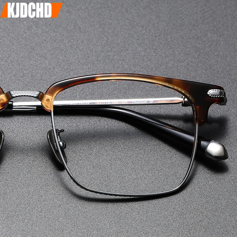 Очки в оправе для бровей из чистого титана хромированные стильные винтажные