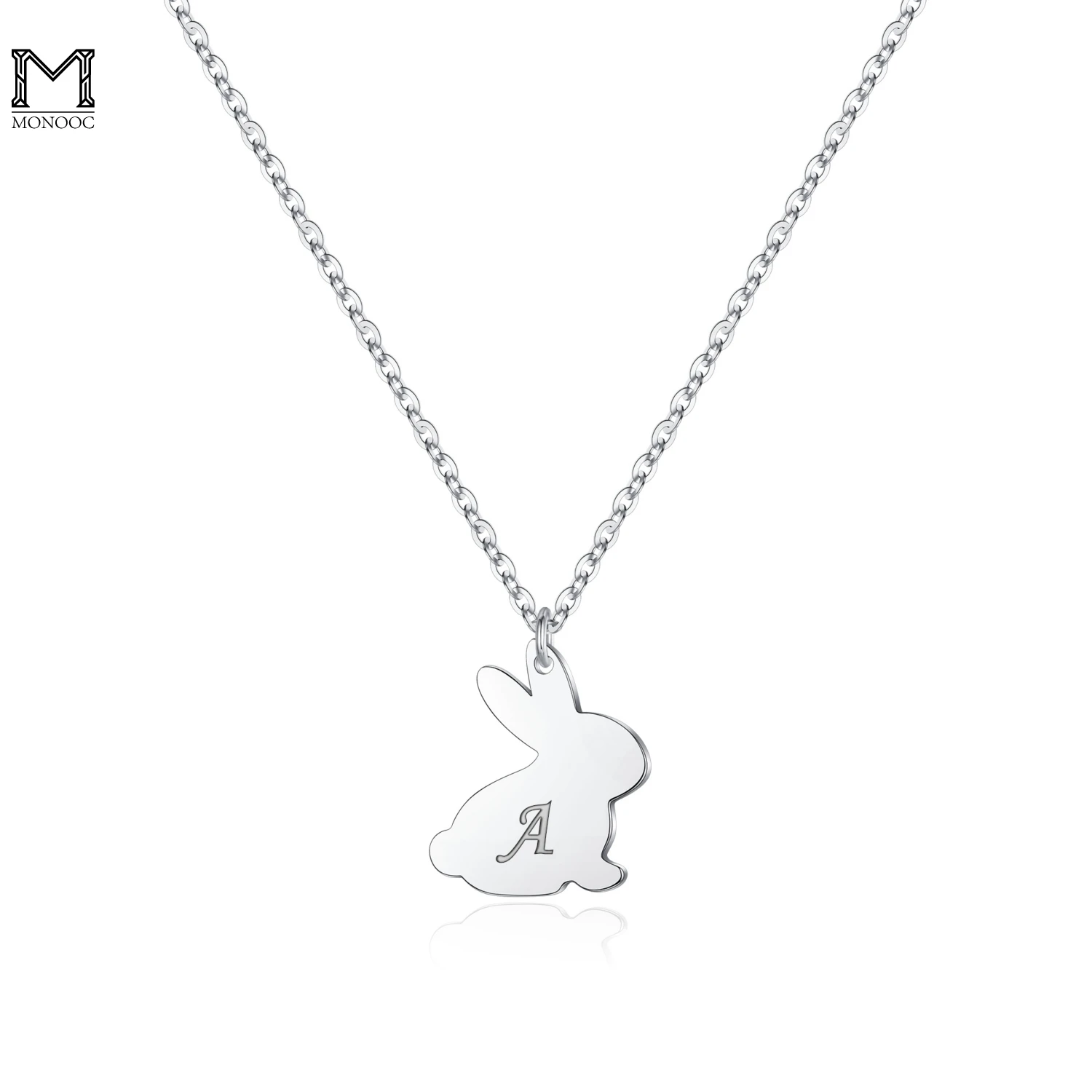 

MONOOC Easter Bunny Gifts for Girls Kids 14K Gold Plated Dainty Heart Initial Necklace Cute Bunny Necklaces Easter Bunny Jewelry