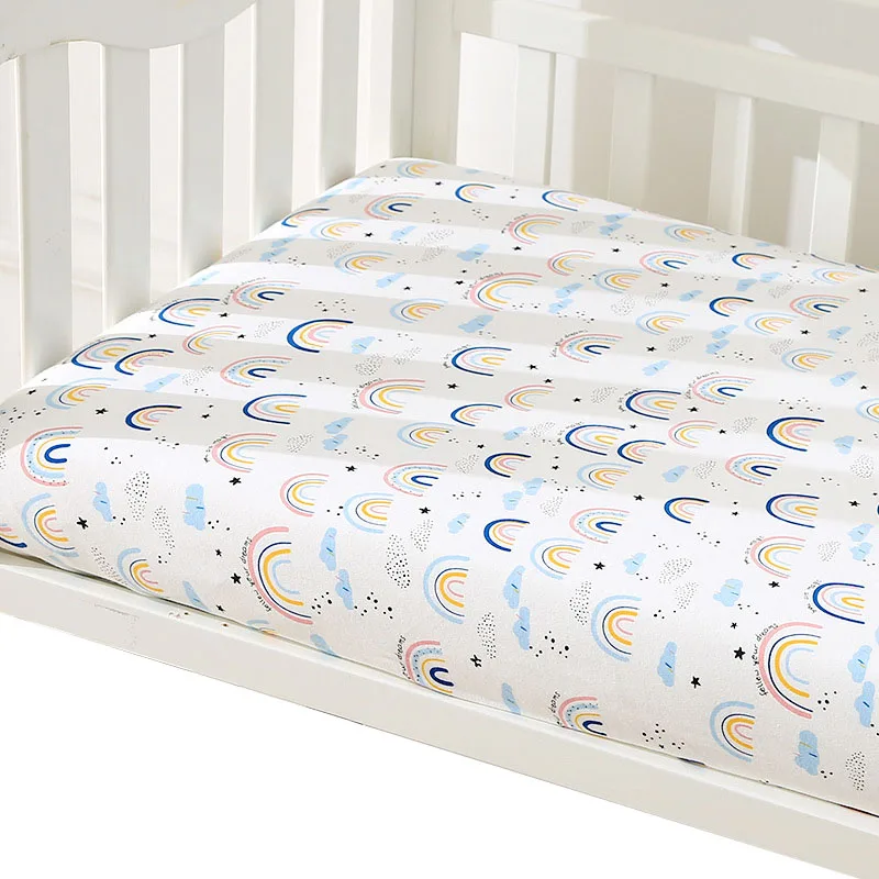 140x70cm Mattress Cover Jersey Knit Cotton Cot Fitted Sheet 