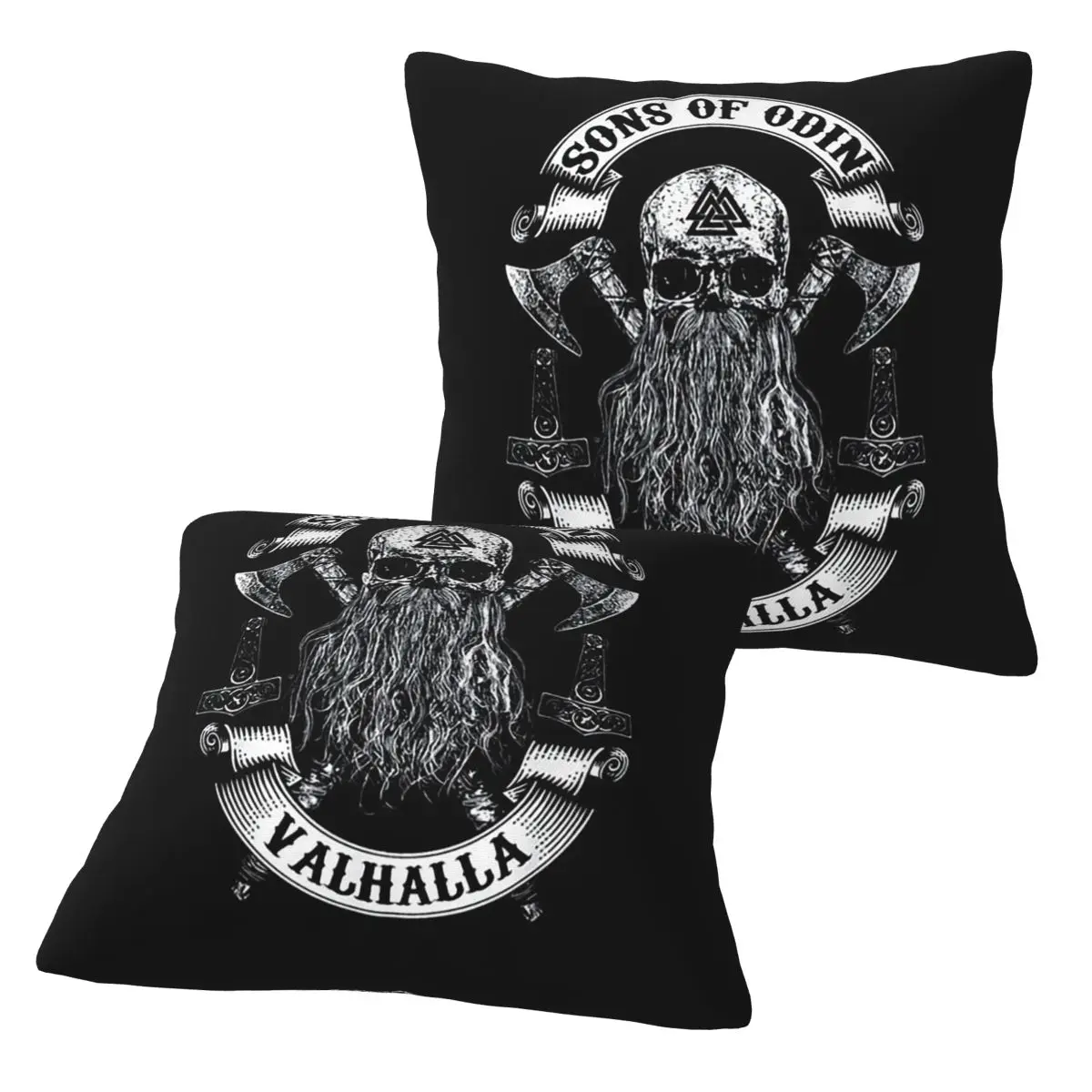 Фото See You In Valhalla Skull Viking 2-х шт. квадратная наволочка наволочка Декор подушки удобная декоративная подушка для домашнего автомобиля №4