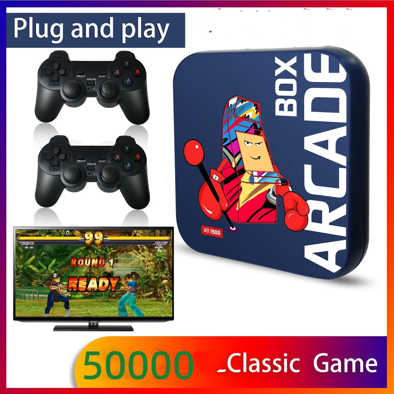

Игровая консоль в стиле ретро, 4K HD 64 ГБ, 33000 игр