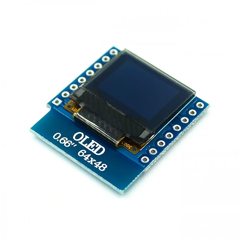 

0.66" Drive IC SSD1306 IIC/I2C Interface 64*48 White, LCD Screen 0.66 Inch OLED Display Module for Adunio Wemos D1 MINI