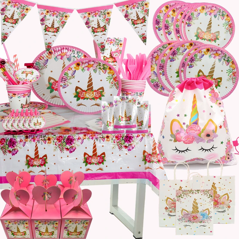 

Rainbow Unicorn Birthday Party Decoration Tableware Unicorn Gift Bag Plastic Candy Bag Baby Shower Party Supplies Party Favor