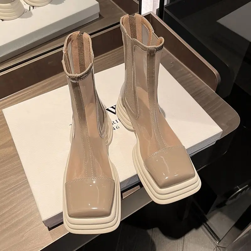 

Летние тонкие сапоги женские дышащие сетчатые сандалии на высоком каблуке новые летние женские сапоги на платформе BC4435