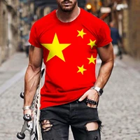 mens fashion china flag 3d printed t shirt short sleeve funny no war red tee tops