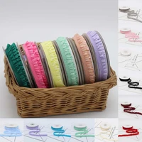 1cm ruffled pleated elastic band stretch lace trims ribbon for hair band babypet clothes sewing decor diy craft supplies 5yards
