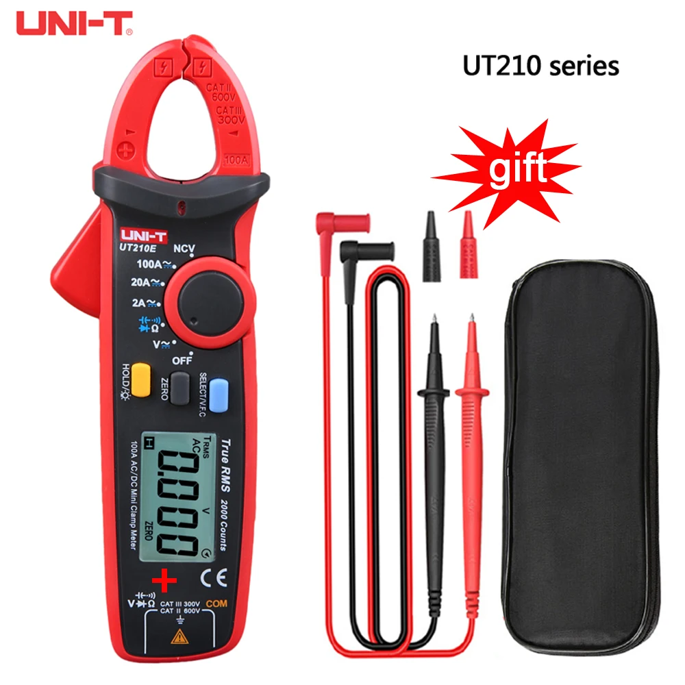 UNI-T Mini Clamp Meter UT210E UT210D True RMS AC/DC Voltage and Current Digital Tester VFC Tester